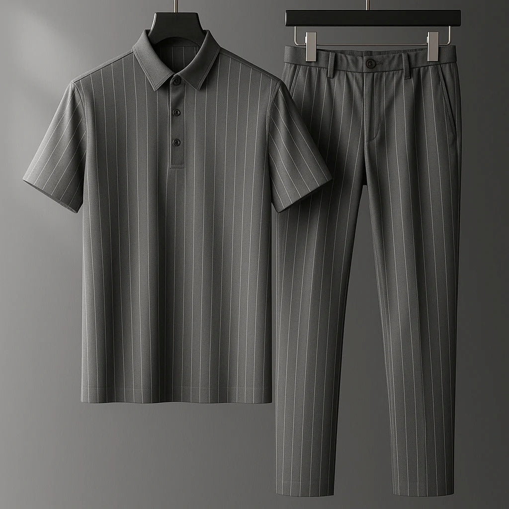 Donny - Bequemes gestreiftes Polo-Set