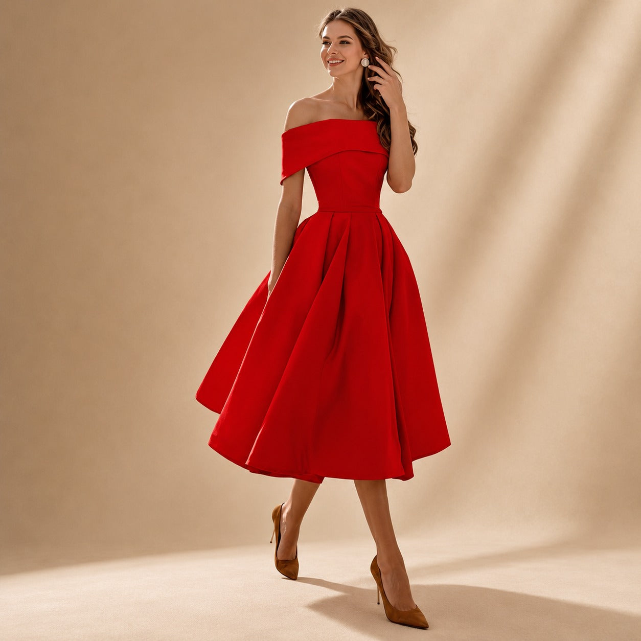 Erika - Elegantes Kleid mit freien Schultern