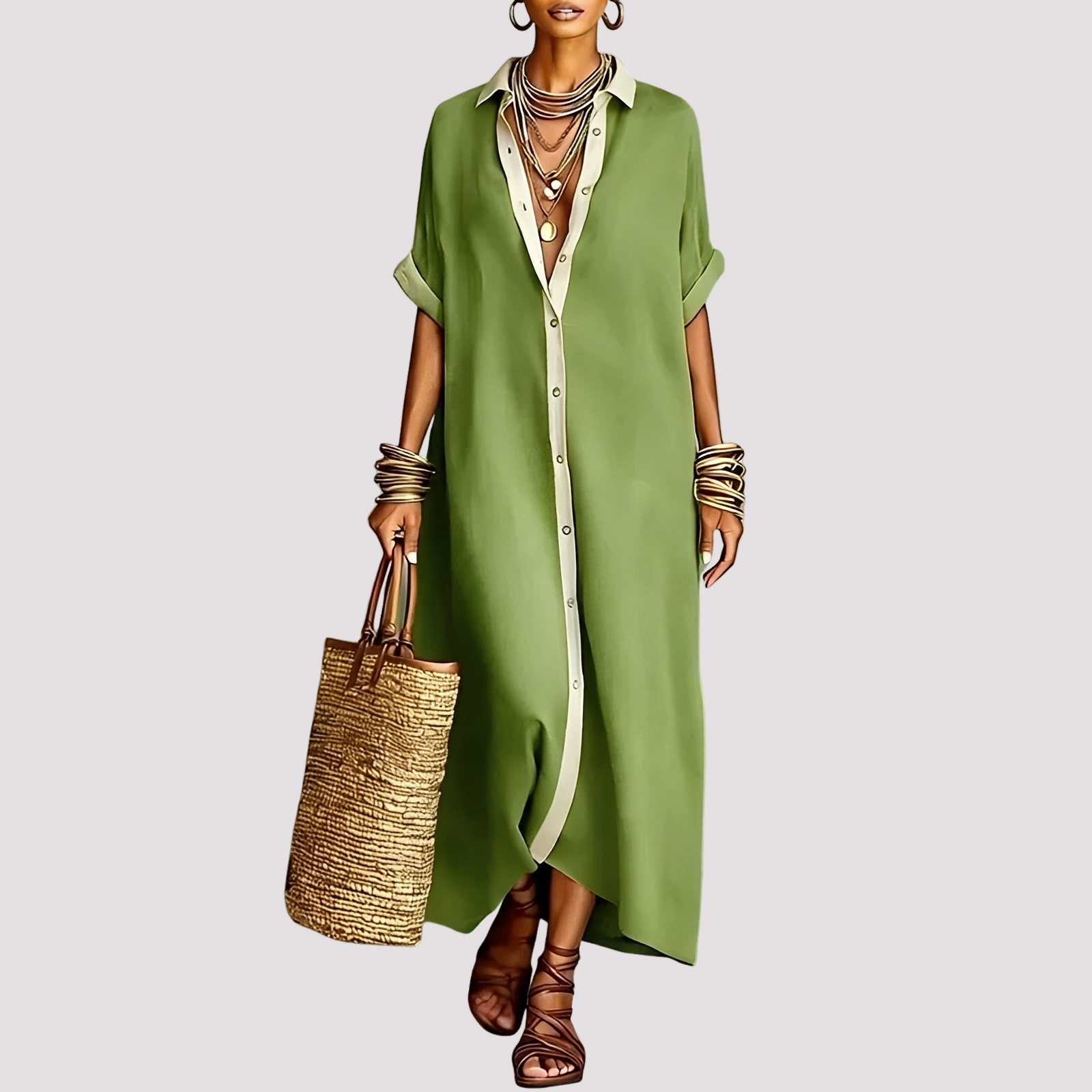 Talia - Lockeres Hemd-Kleid mit Knöpfen