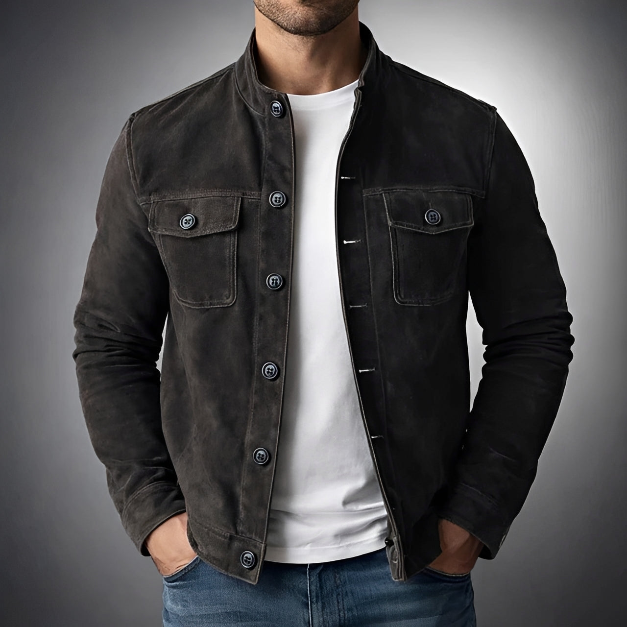 Gideon - Leichte Jacke mit Knopfverschluss