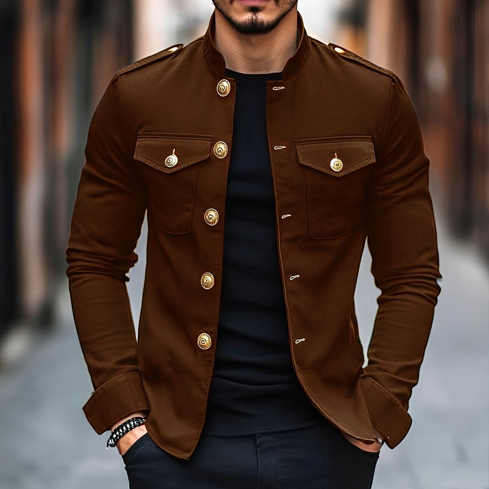 Leighton - Bequeme Jacke mit traditionellen Knöpfen