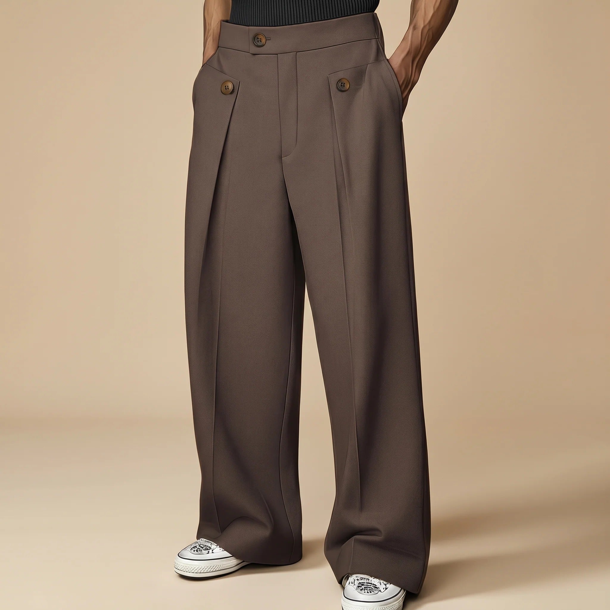 John - Stylische Hose mit weitem Schnitt und hohem Bund