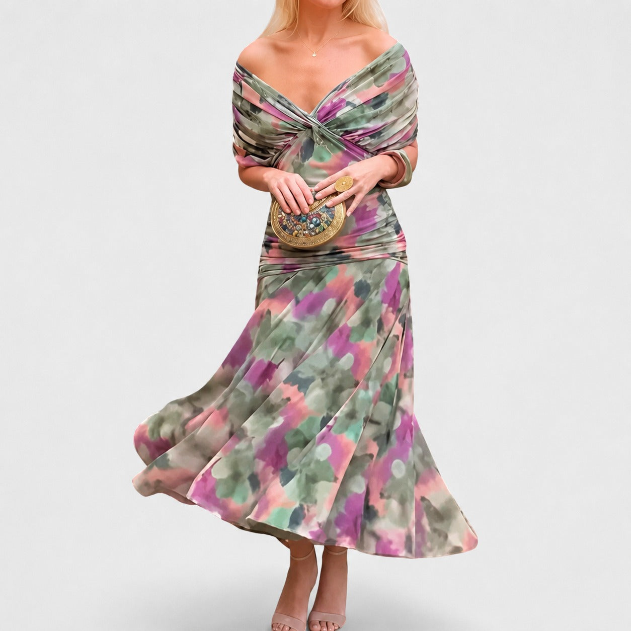 Bernice - Elegantes Maxikleid mit Faltenwurf