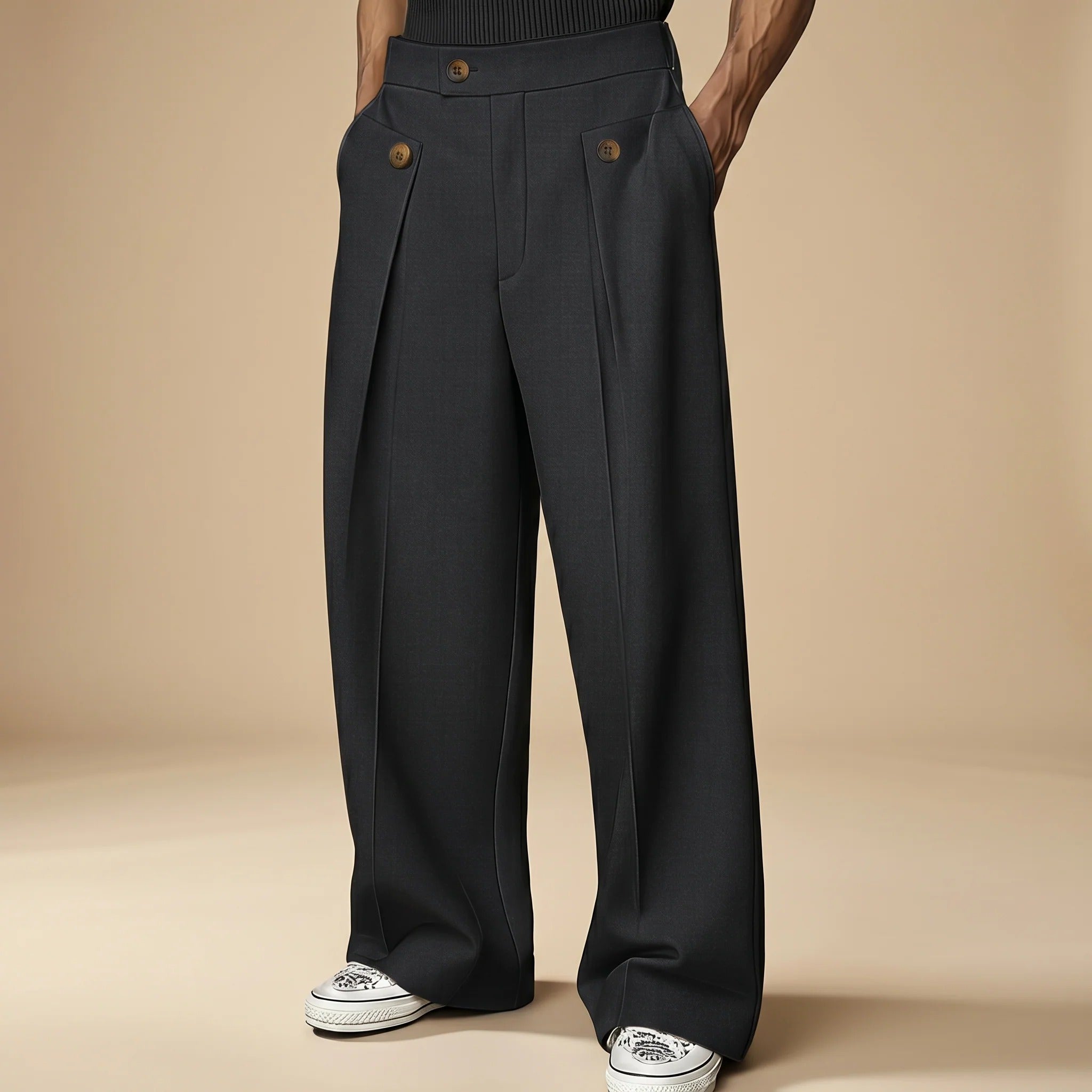 John - Stylische Hose mit weitem Schnitt und hohem Bund