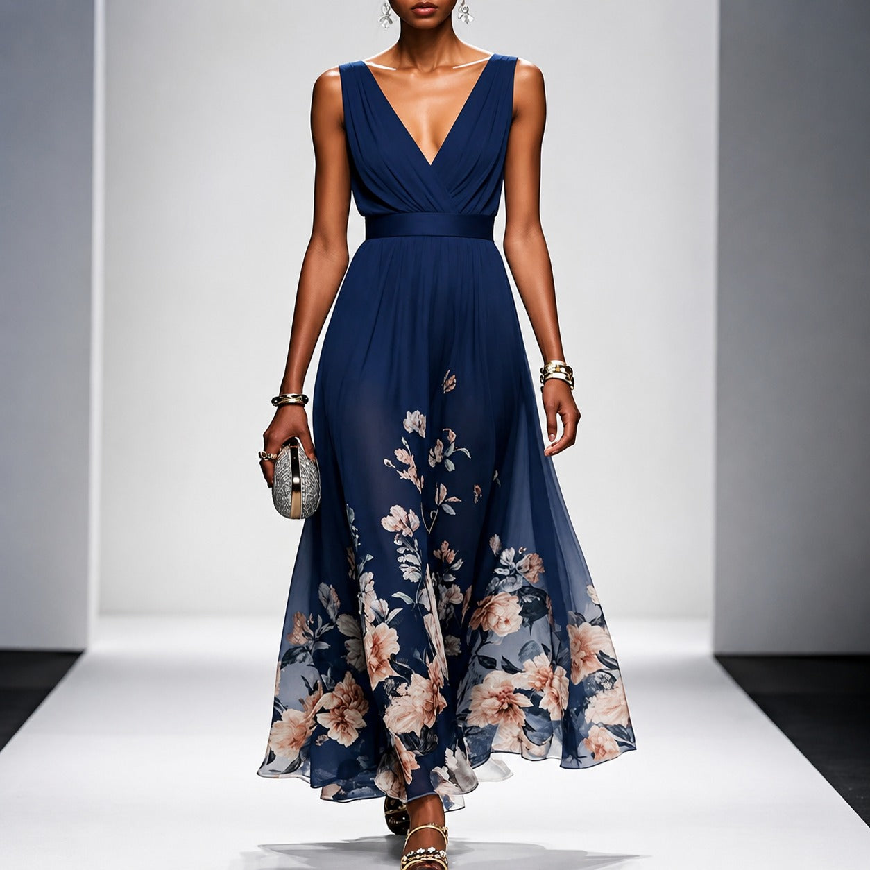 Tanisha - Maxi-Kleid mit Blumenmuster