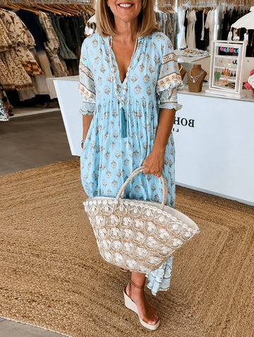 Casey - Weites Kleid mit halben Ärmeln