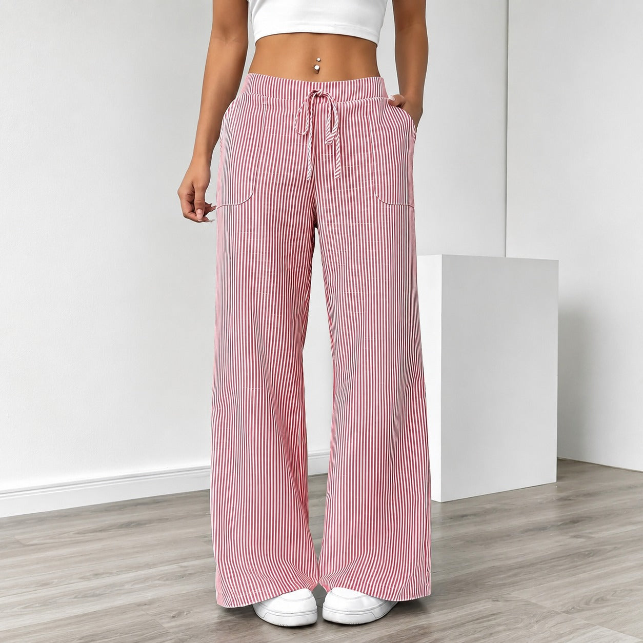 Amanda - Komfortable gestreifte Hose mit Taschen