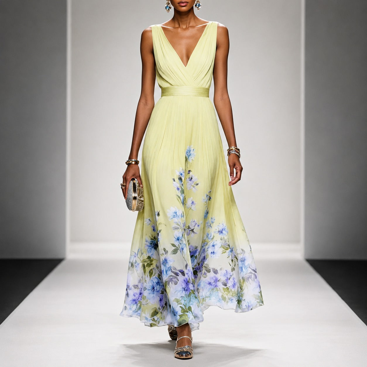 Tanisha - Maxi-Kleid mit Blumenmuster