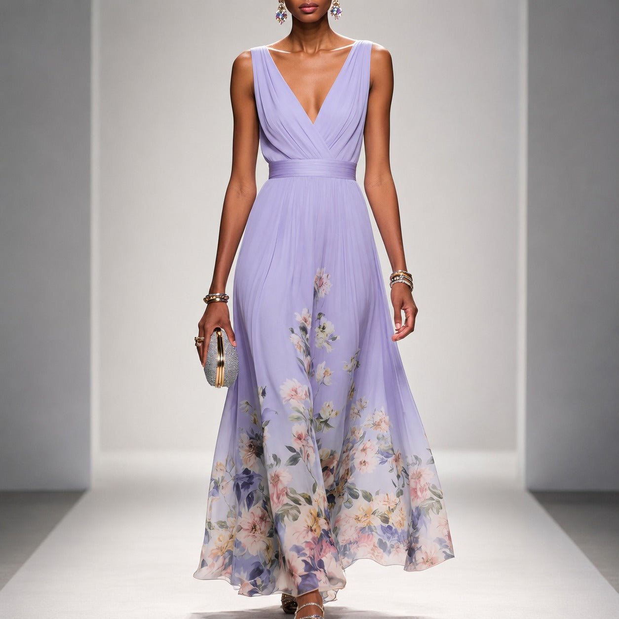 Tanisha - Maxi-Kleid mit Blumenmuster