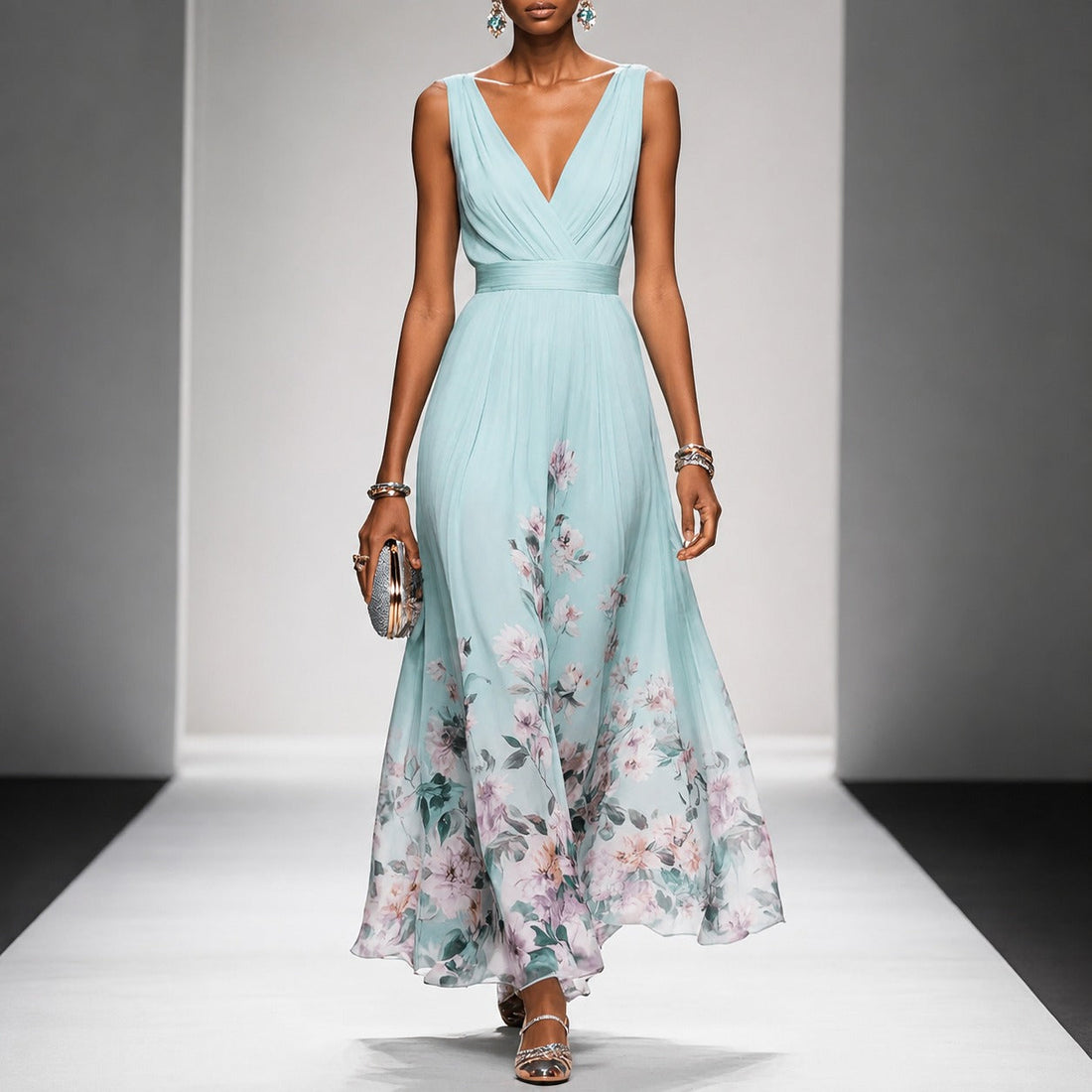 Tanisha - Maxi-Kleid mit Blumenmuster