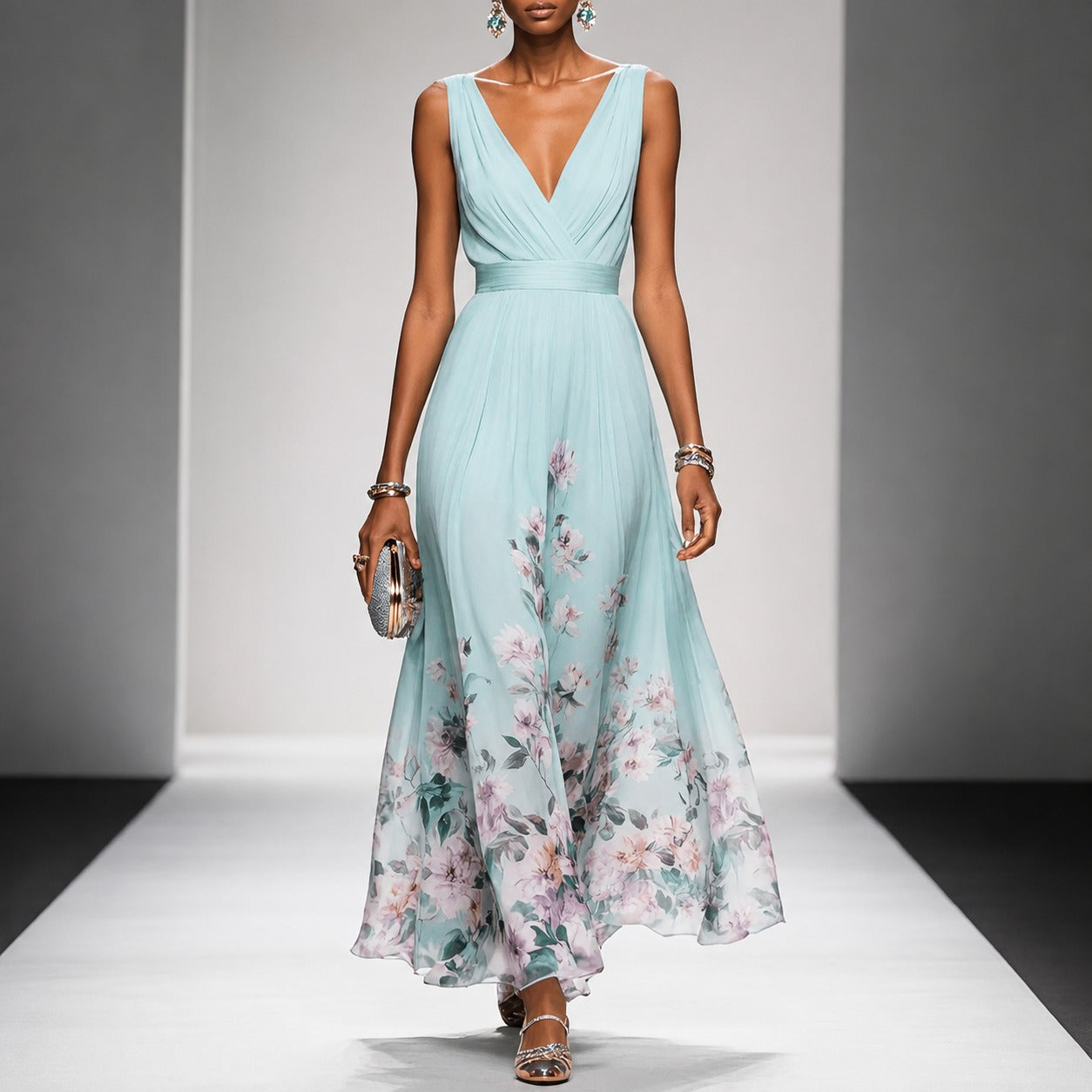 Tanisha - Maxi-Kleid mit Blumenmuster