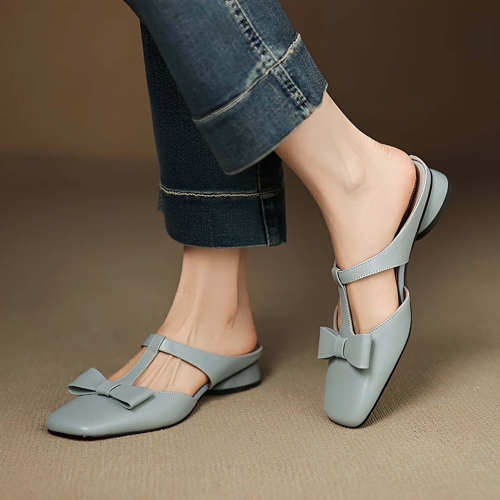 Jean - Elegante Mule-Sandalen mit Schleife