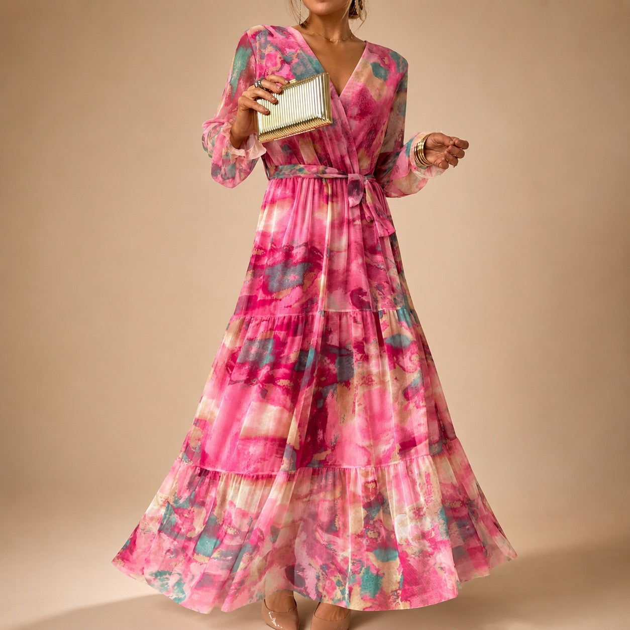 Carroll - Langkleid mit Blumenmuster