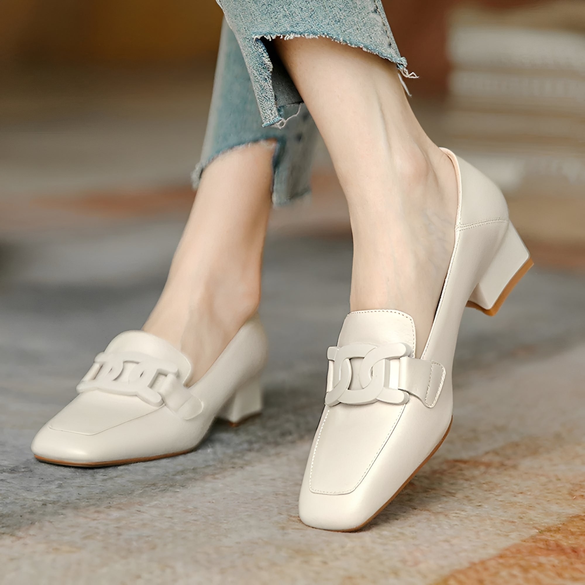 Maisha - Trendige Mokassin-Schuhe mit Absatz