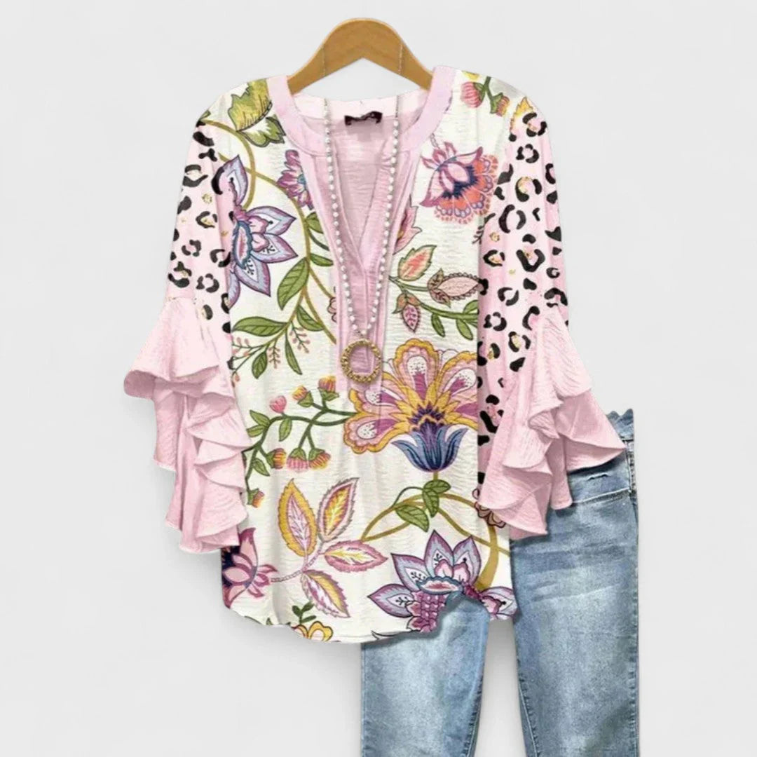 Kay - Stilvolles Damenoberteil mit Blumenmuster