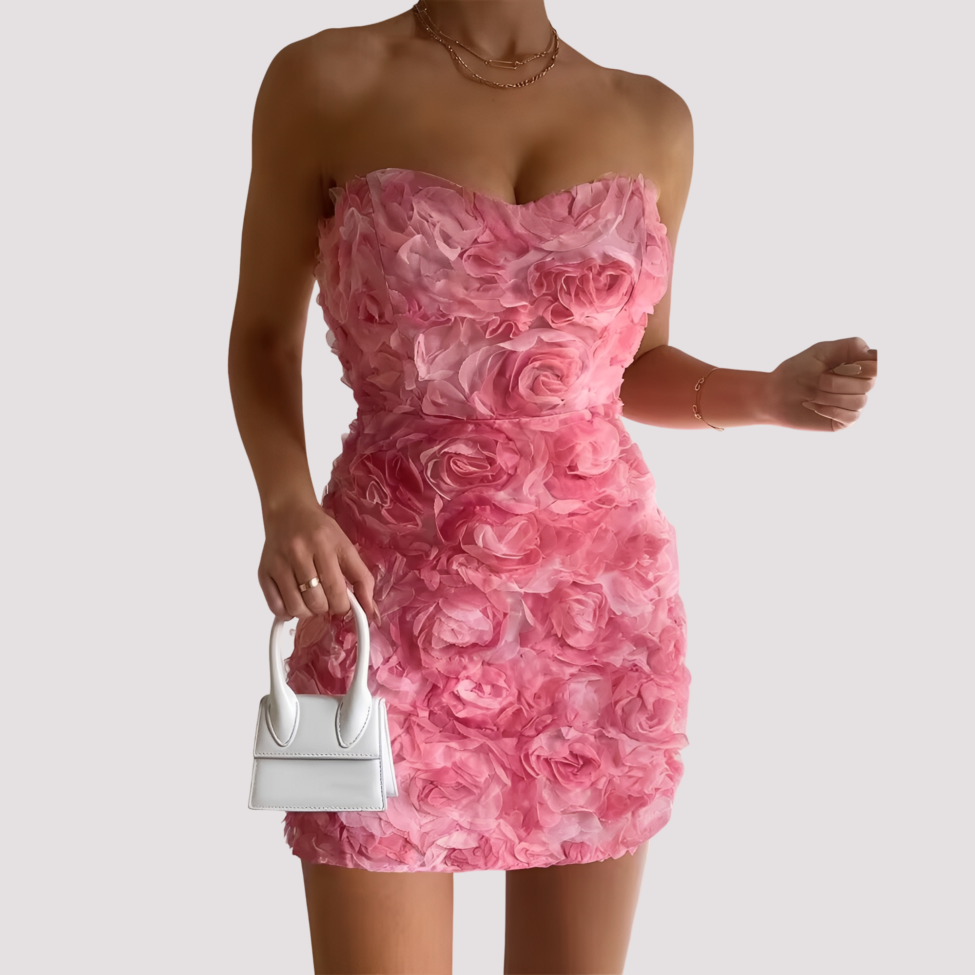 Nastia - Elegantes, trägerloses Damenblumenkleid