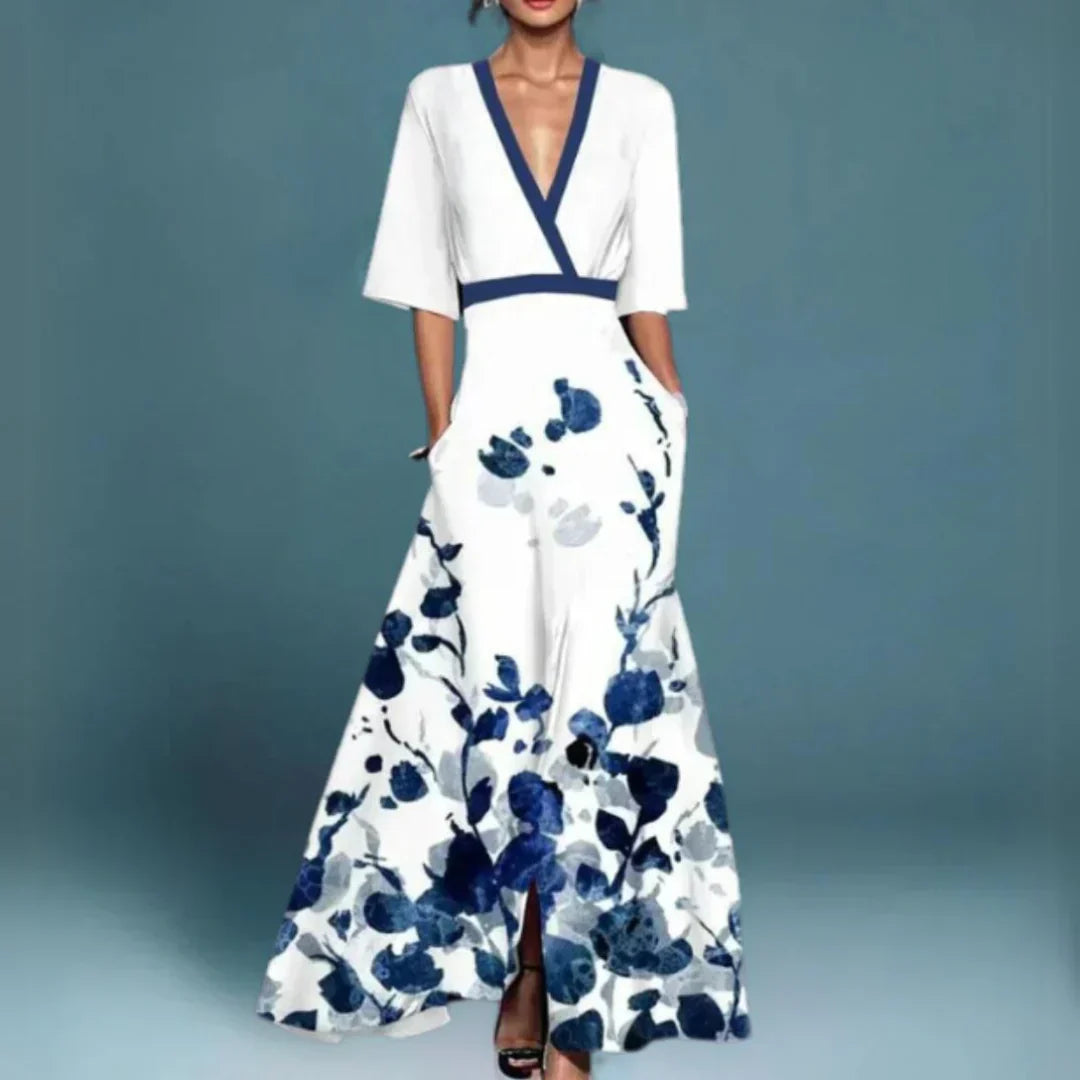 Jill - Stilvolles Damen-Maxikleid mit Blumenmuster