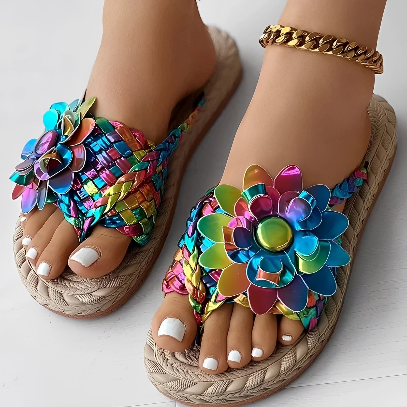 Saira - Bequeme Geflochtene Flip-Flops