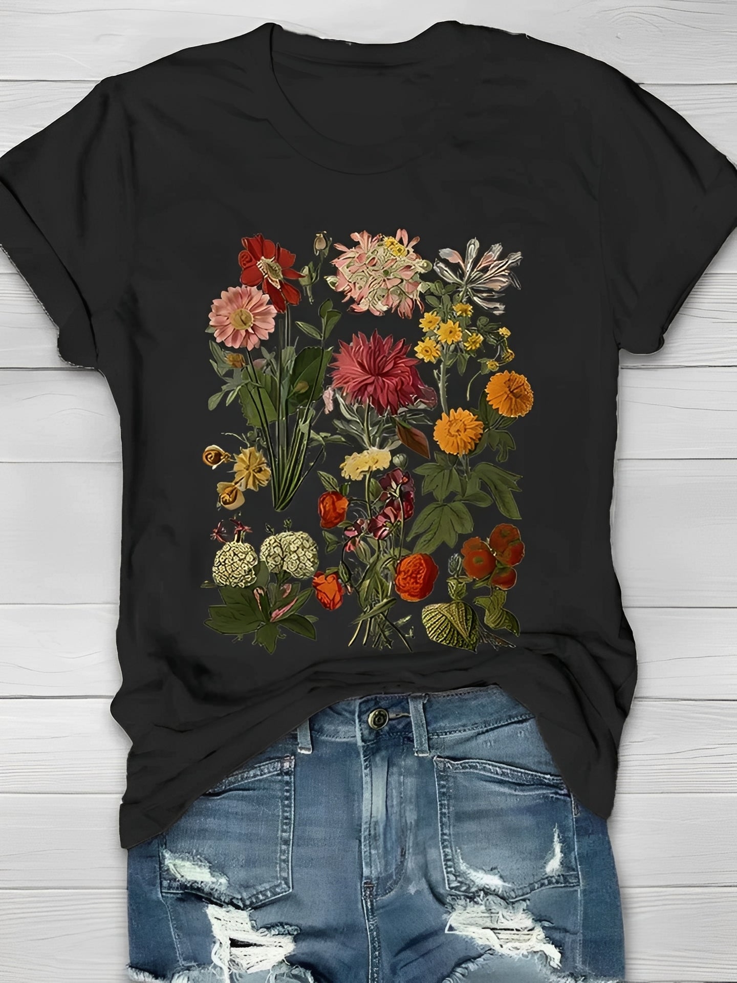 Annalise - Elegantes Damen-T-Shirt mit Blumenmuster