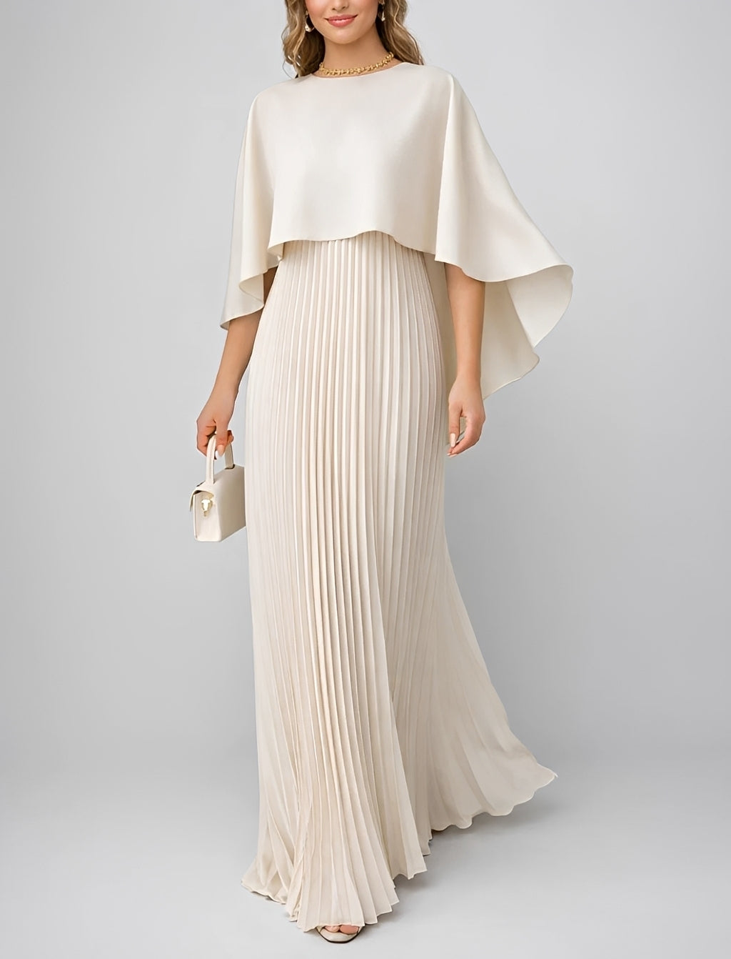 Zuzanna - Schickes Maxikleid mit Falten aus Chiffon