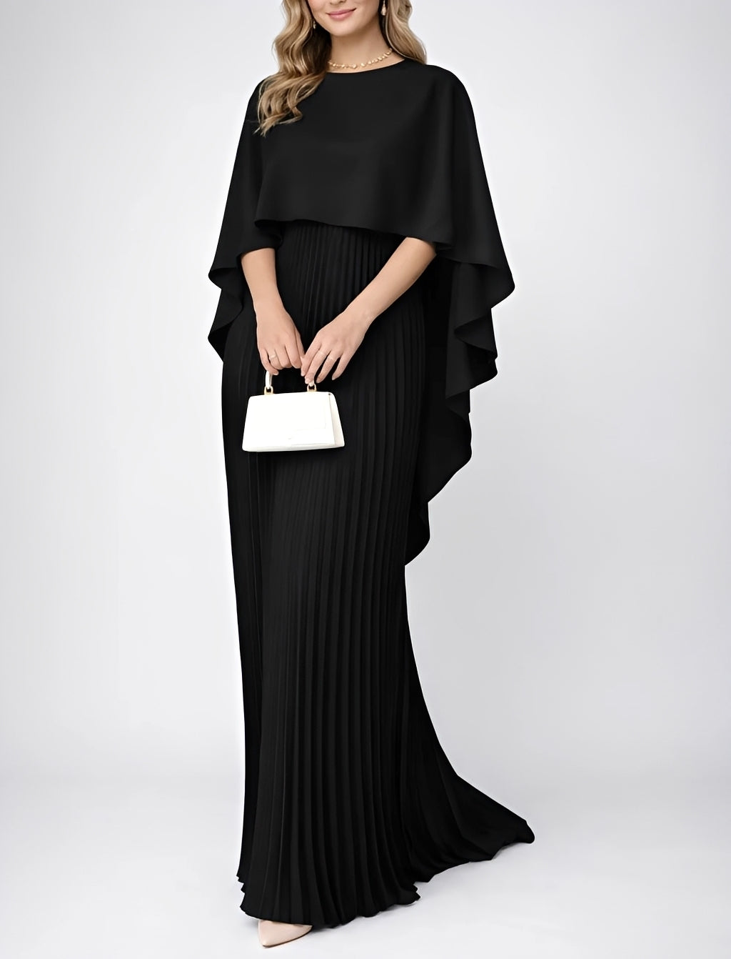 Zuzanna - Schickes Maxikleid mit Falten aus Chiffon