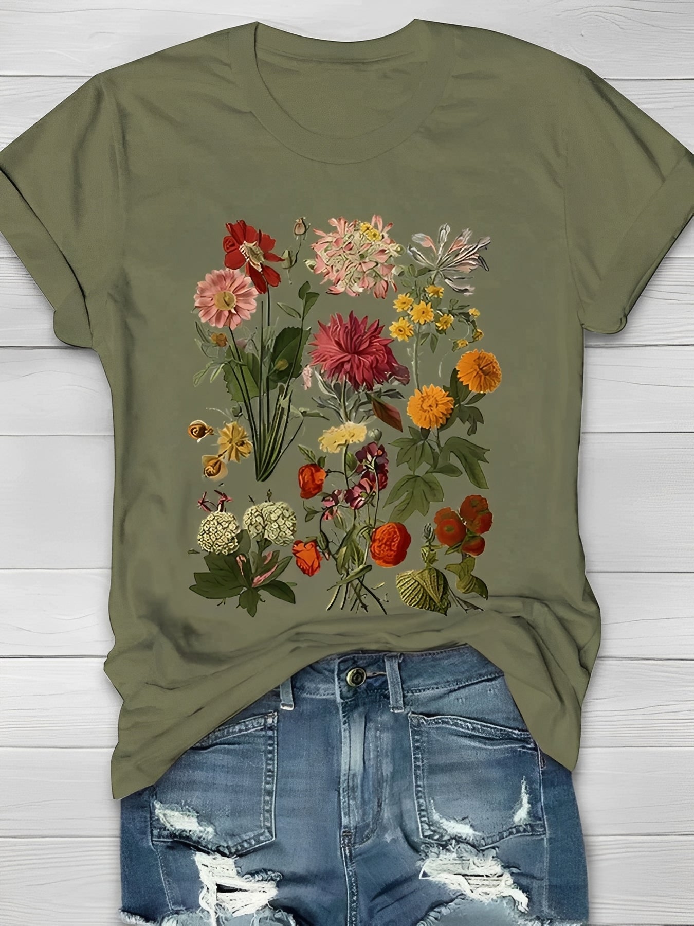 Annalise - Elegantes Damen-T-Shirt mit Blumenmuster