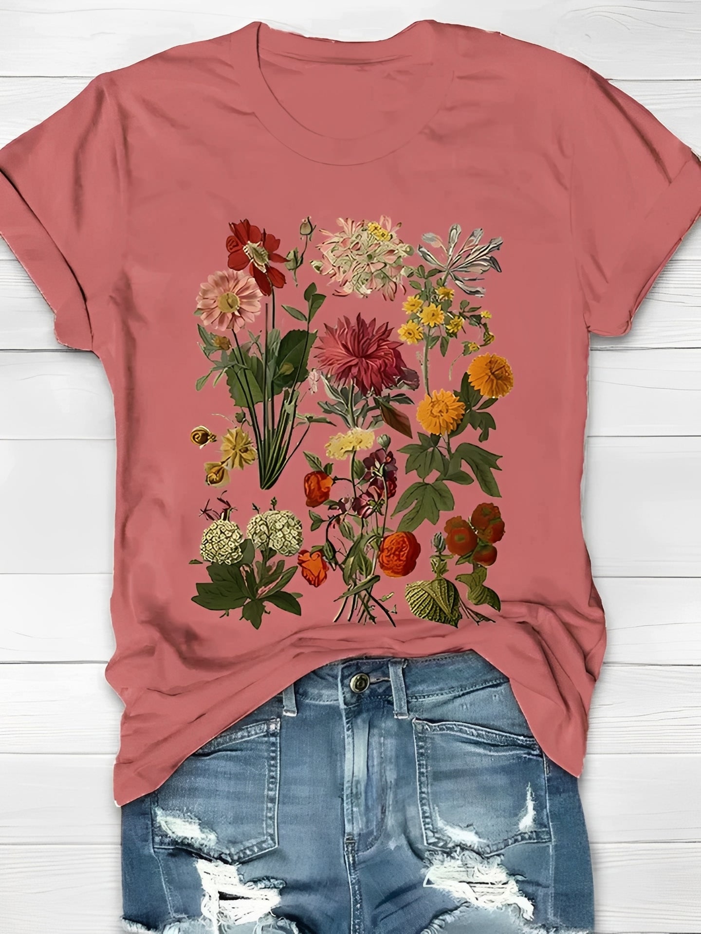 Annalise - Elegantes Damen-T-Shirt mit Blumenmuster