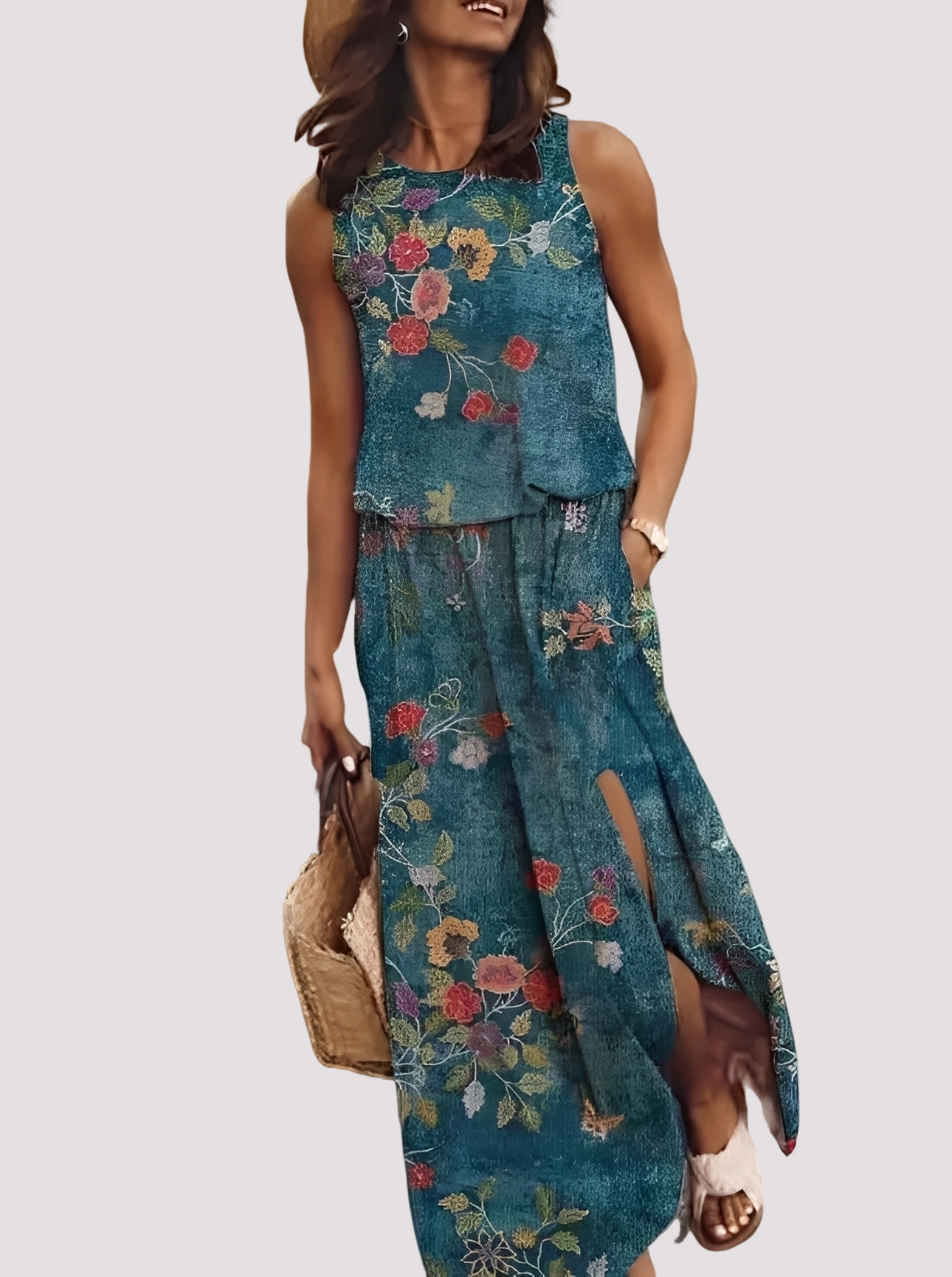 Halle - Elegantes, ärmelloses Damen-Maxikleid