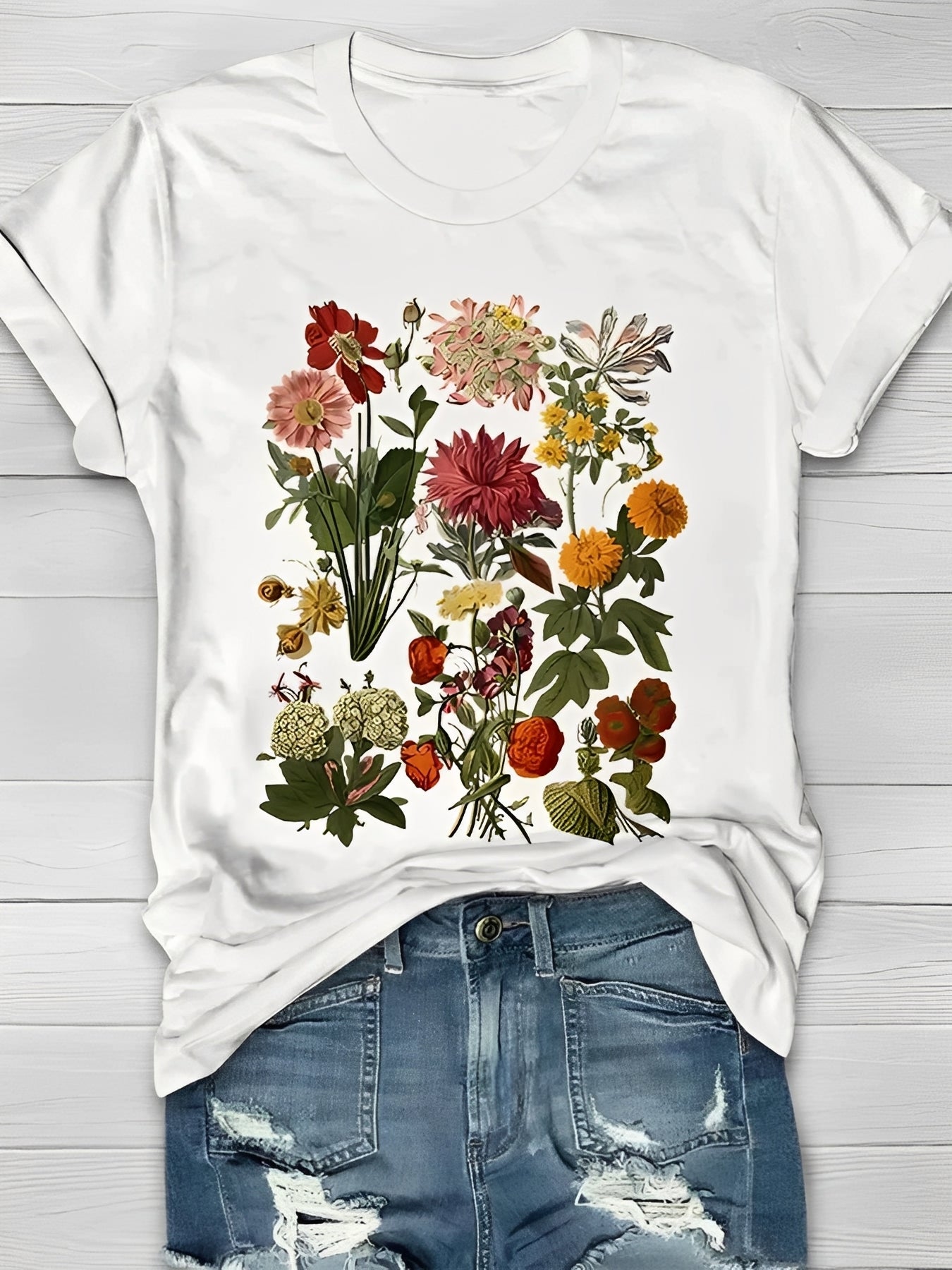 Annalise - Elegantes Damen-T-Shirt mit Blumenmuster