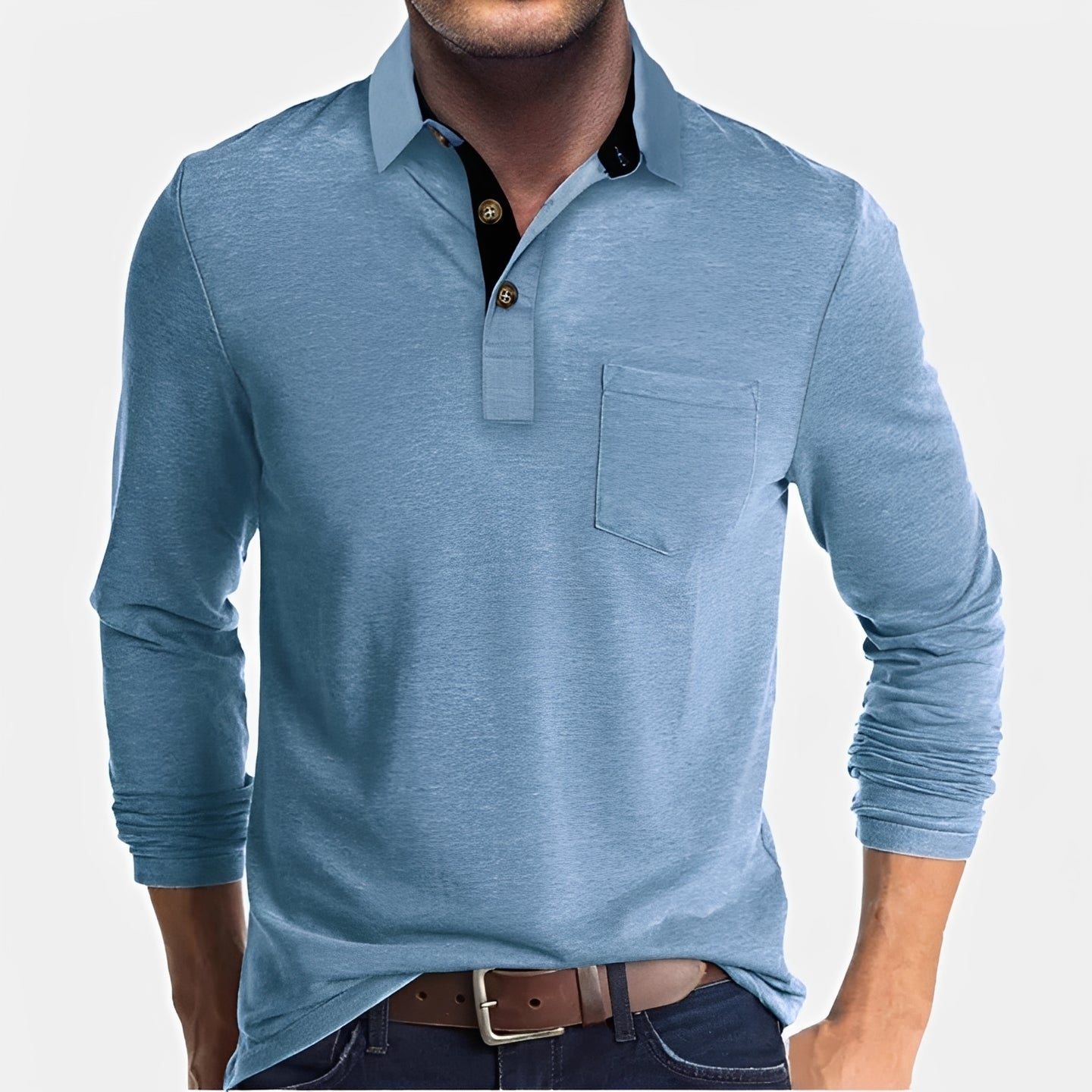 Hardy - Angenehmes langärmeliges Poloshirt