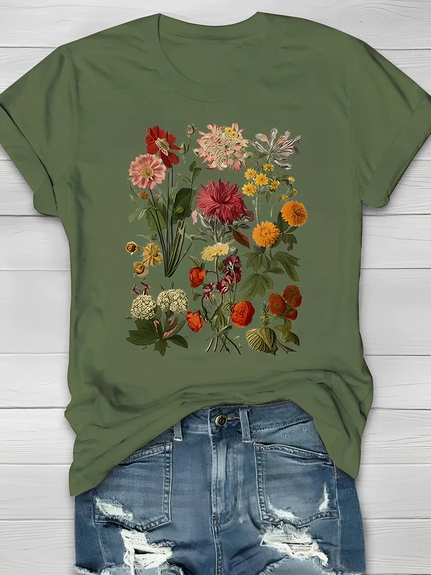 Annalise - Elegantes Damen-T-Shirt mit Blumenmuster