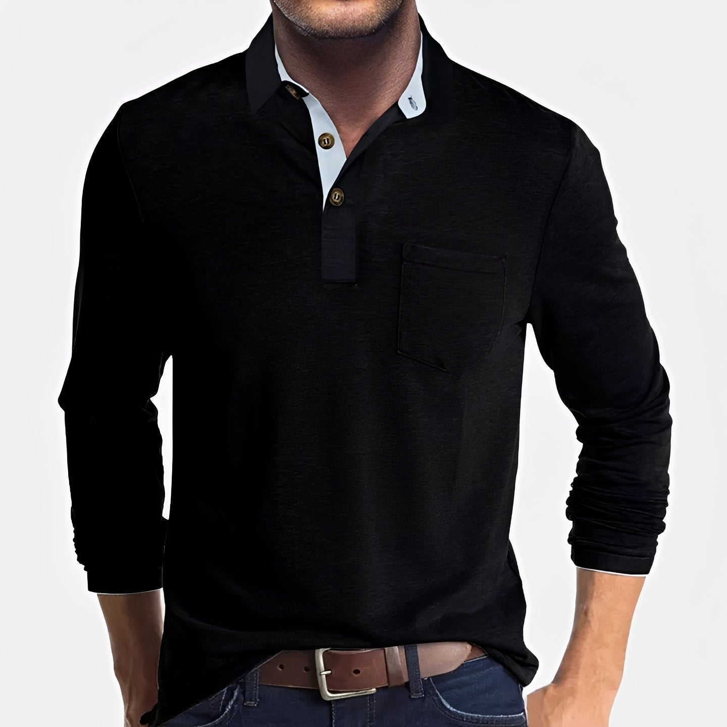 Hardy - Angenehmes langärmeliges Poloshirt