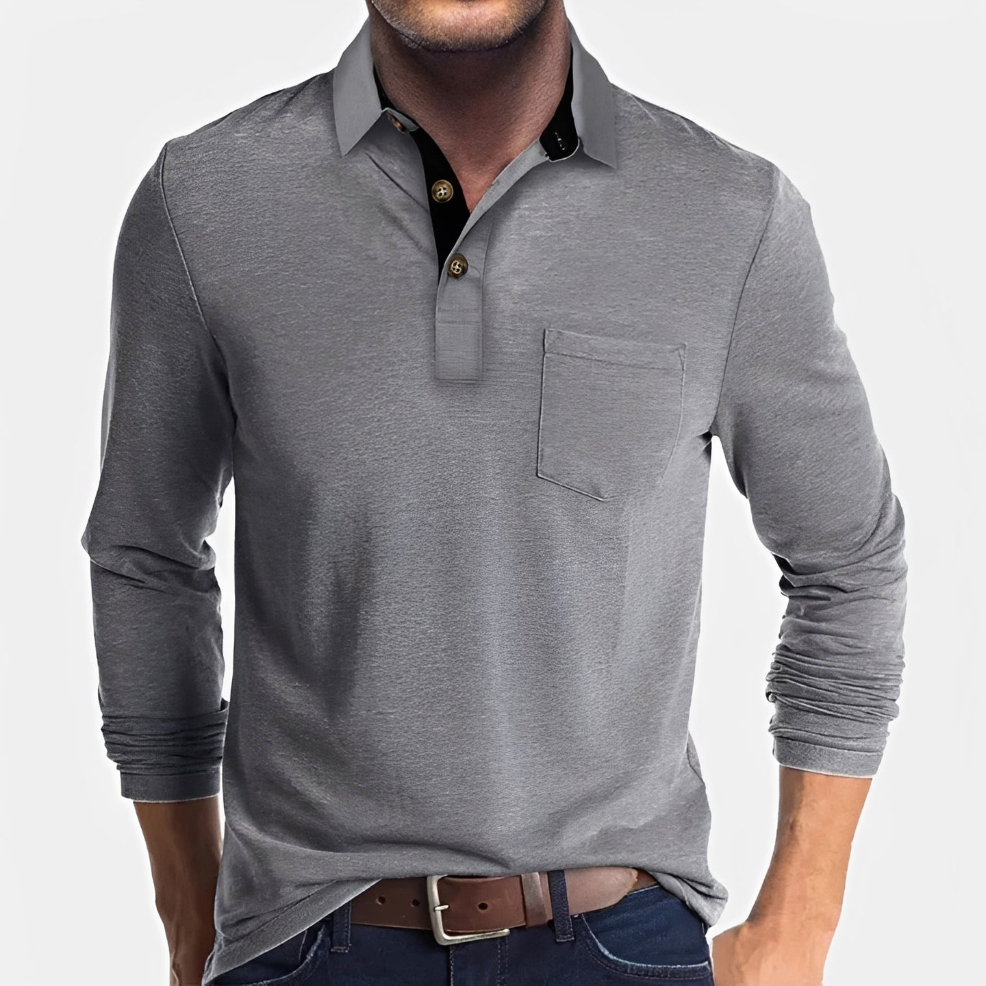 Hardy - Angenehmes langärmeliges Poloshirt