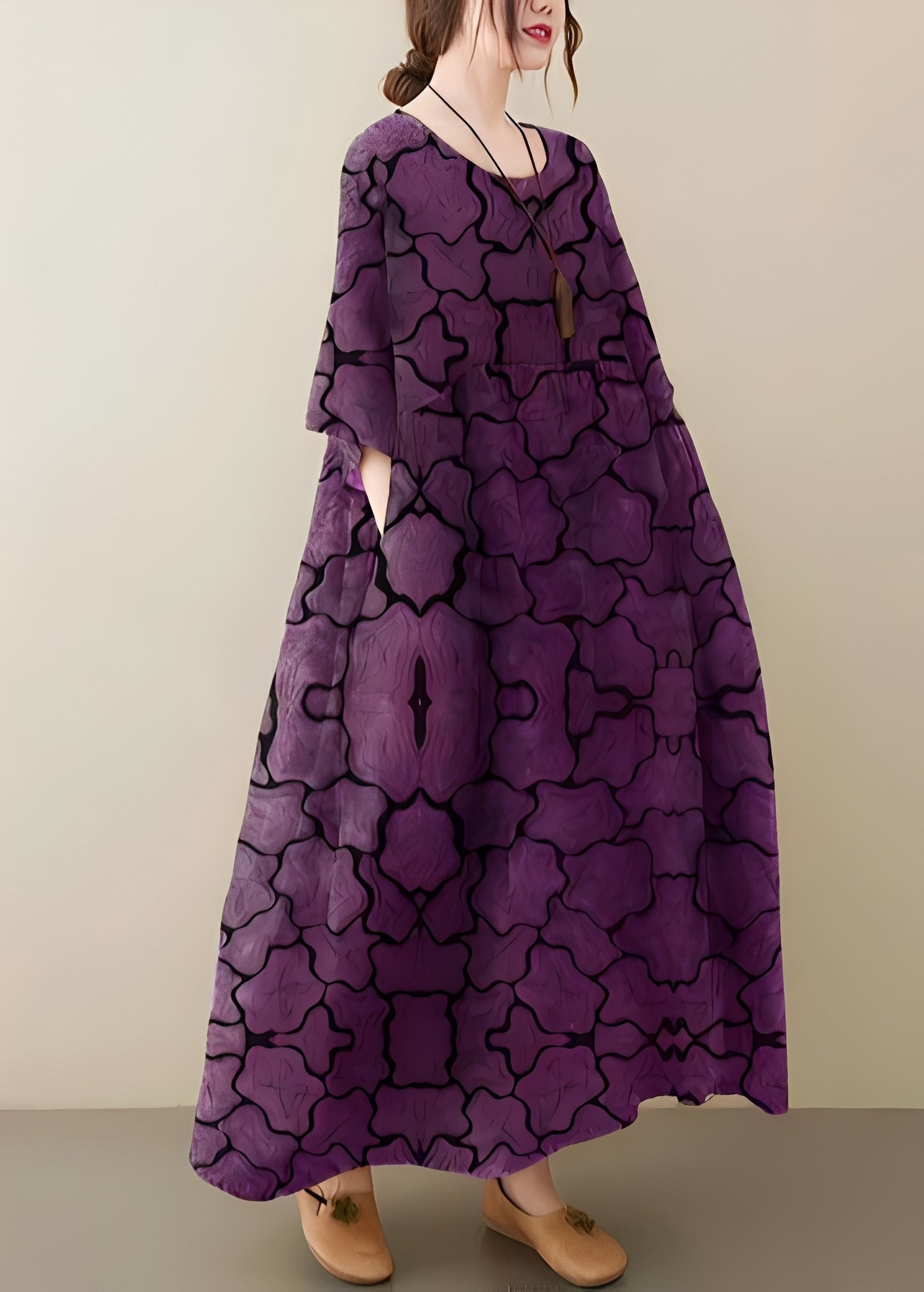 Mariam - Stilvolles, locker geschnittenes Damenkleid mit weitem Rock