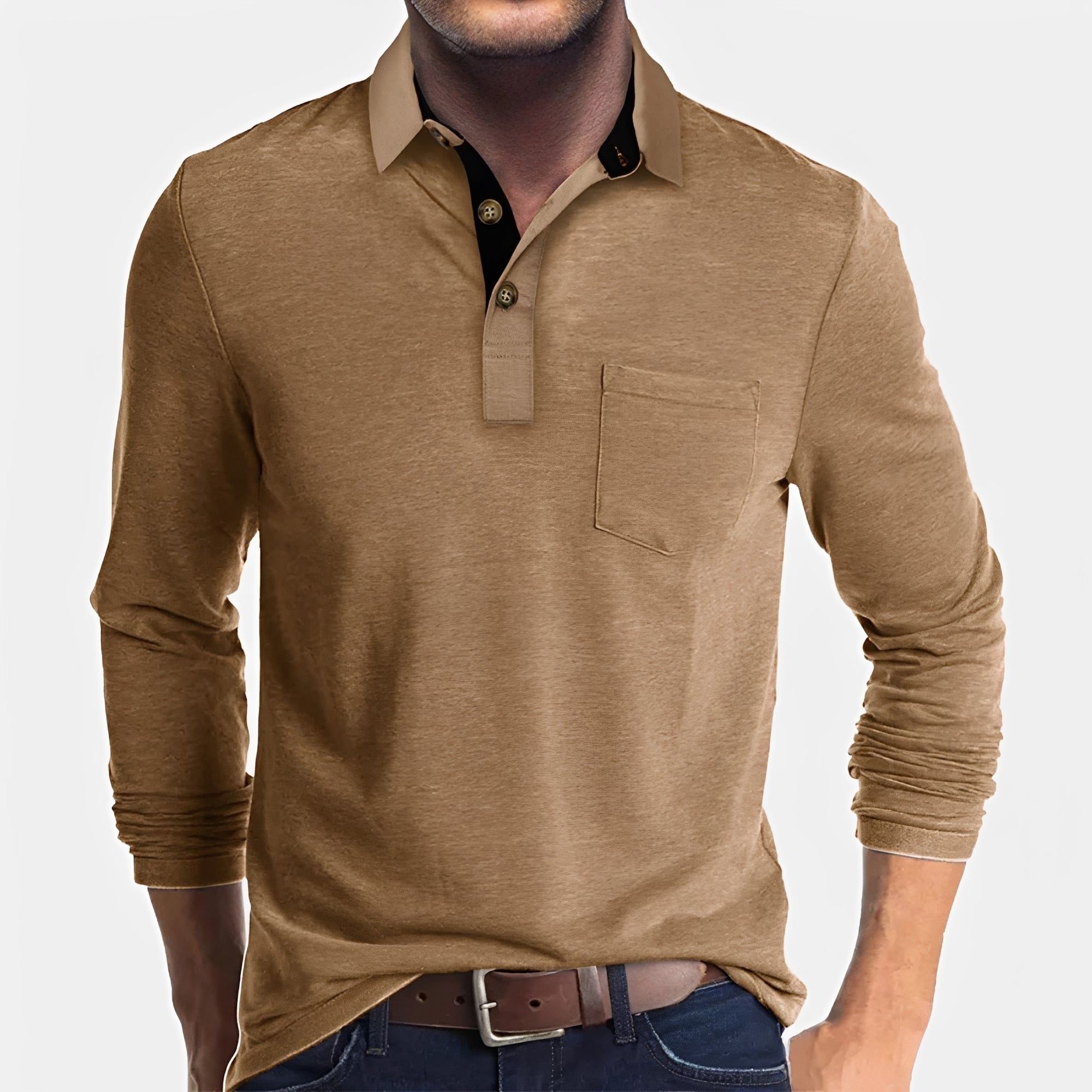 Hardy - Angenehmes langärmeliges Poloshirt